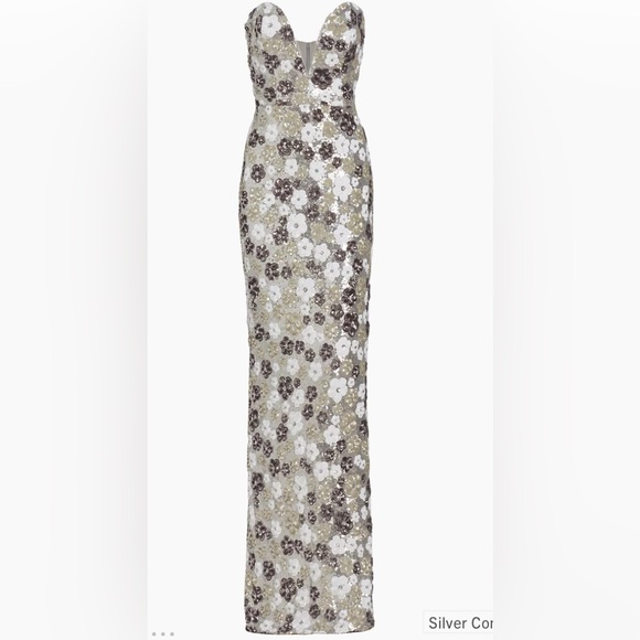 Marchesa Notte Sequin Tulle Strapless Gown.  Size 4.  New with tags. - Picture 4 of 8